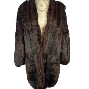 Vintage 1950s Livingston Bros Genuine Musquash Fur Coat